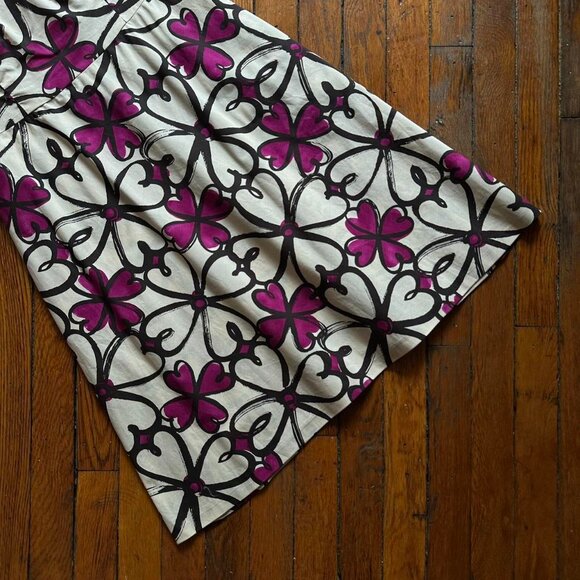 Moschino Cheap And Chic Hearts Flower Camp Midi Dress Size 8‎ Women Beige Pink - Picture 3 of 8